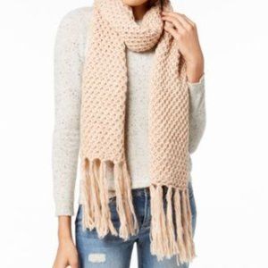 Knitted Beige Scarf With Fringe By Steve Madden